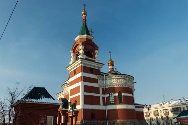 Chelyabinsk, Rusya - 23 Ocak 2022. Muzaffer Büyük Şehit George 'un anısına bir tapınak..