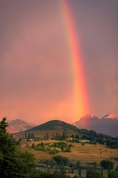 Rainbow Sunset Sky Hill Clarens South Africa — Stockfoto