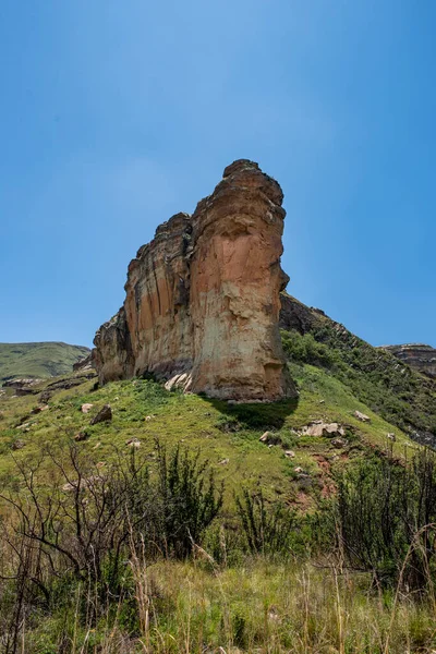 Brandwag Buttress Sentinel Golden Gate Highlands National Park Sydafrika Sett — Stockfoto