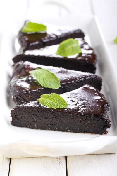 Fetta di torta al cioccolato — Foto Stock