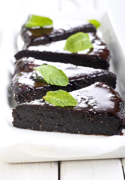 Fetta di torta al cioccolato — Foto Stock