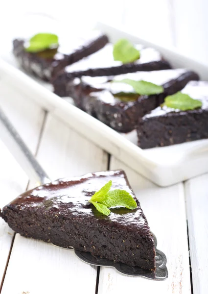 Slice of chocolate cake — Stock Photo, Image