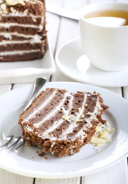 Chocolate layered cake — Stock Photo, Image