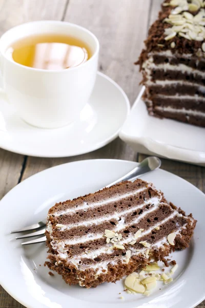 Chocolate layered cake — Stock Photo, Image