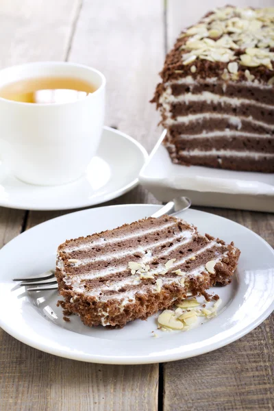 Warstwowe ciasto czekoladowe — Zdjęcie stockowe