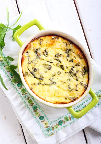 Queijo e gratinado de foguete — Fotografia de Stock