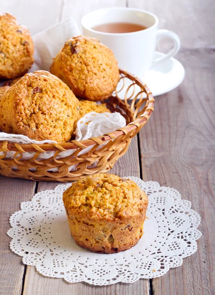 Pumpkin, pineapple and raisin muffins — Stock Photo, Image