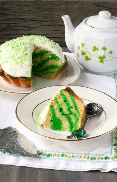 White and green zebra cake — Stock Photo, Image
