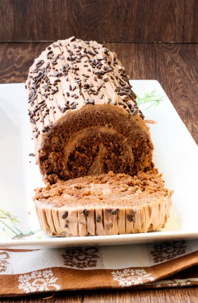 Chocolate log — Stock Photo, Image