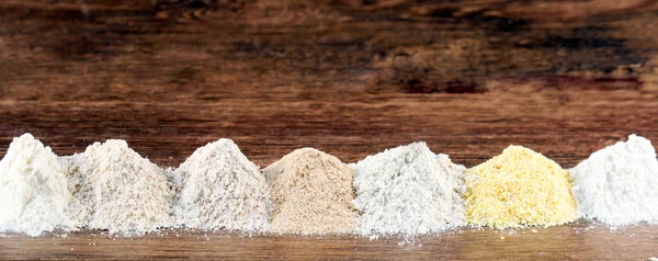 7 types of flour — Stock Photo, Image