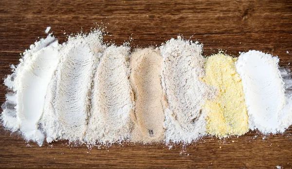 7 types of flour — Stock Photo, Image