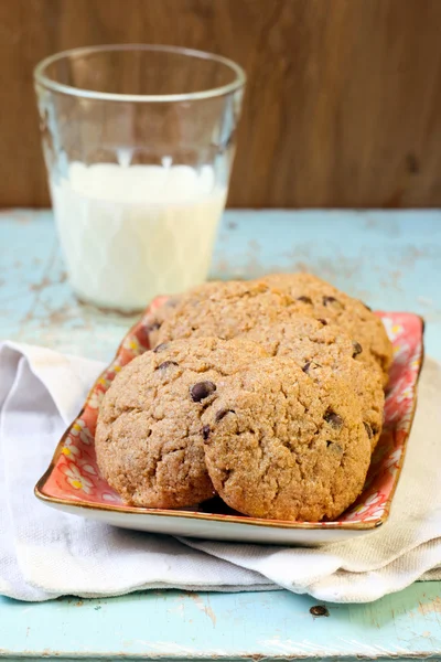 Buckwheat cookies with chocolate chips — Stock Photo, Image