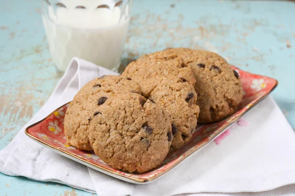 Buckwheat cookies with chocolate chips — Stock Photo, Image