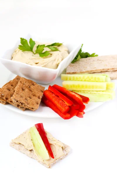 Hummus y verduras —  Fotos de Stock