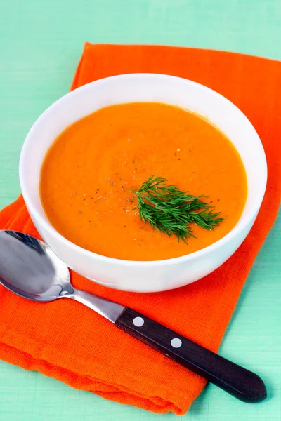 Carrot, ginger and orange soup — Stock Photo, Image