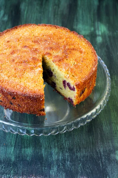 Farinha de milho, bolo de amêndoa — Fotografia de Stock