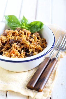 Patlıcan ile pirinç 