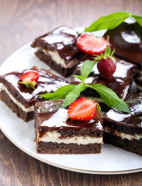 Choklad fudge brownies — Stockfoto