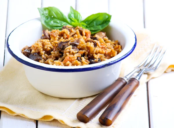 Arroz con berenjena — Foto de Stock