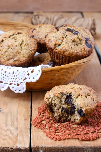 Wholemeal banana muffins — Stock Photo, Image