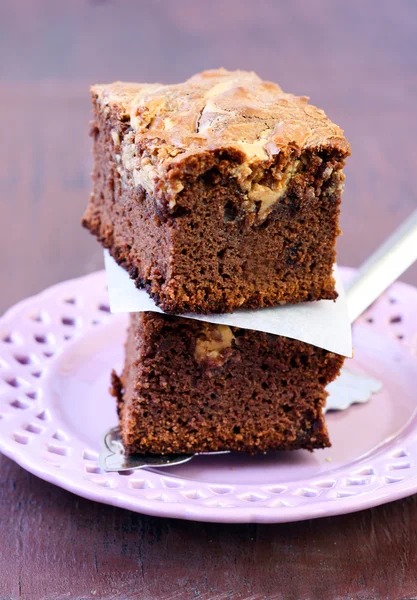 Peanut butter brownies — Stock Photo, Image