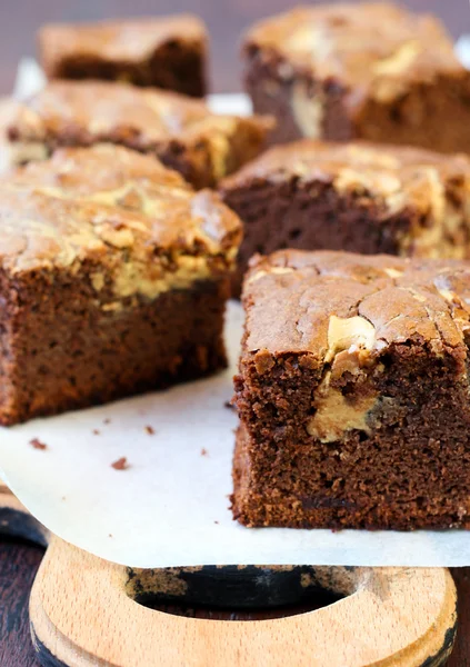 Peanut butter brownies — Stock Photo, Image