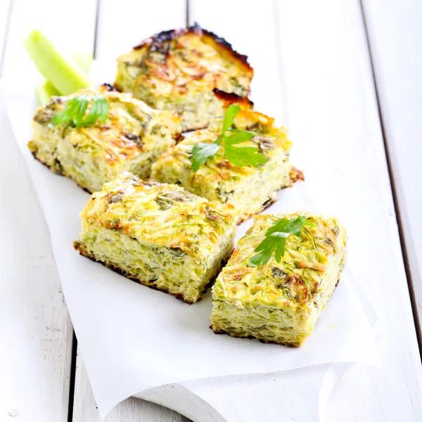 Courgette and herb bake pieces — Stock Photo, Image