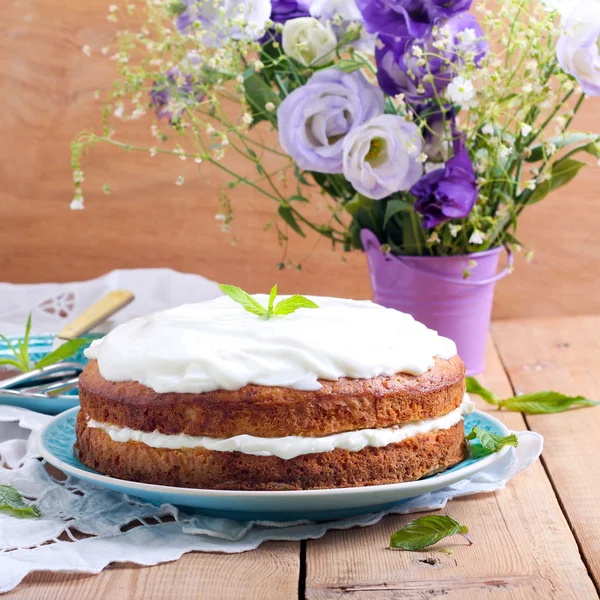 Tarta sandwich con queso crema —  Fotos de Stock