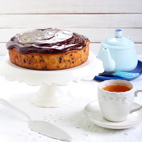 Pastel de chocolate con plátano —  Fotos de Stock