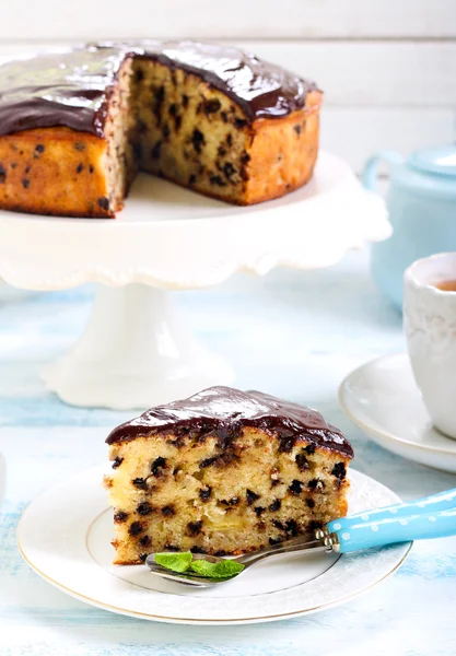 Banana chocolate cake — Stock Photo, Image