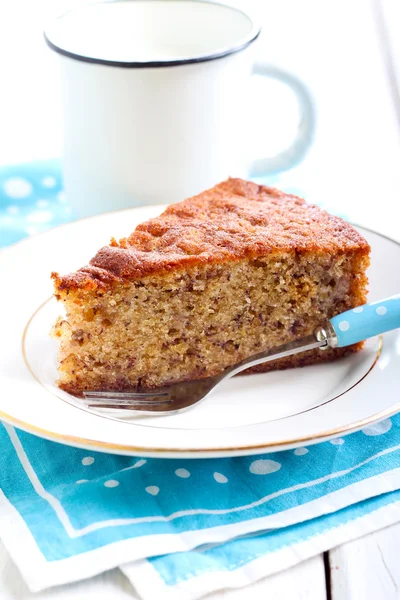 Fatia de bolo de banana — Fotografia de Stock