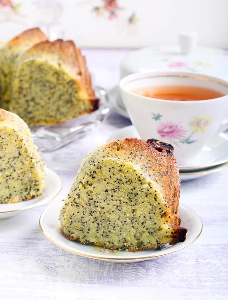 Poppy seed orange ring cake — Stock Photo, Image