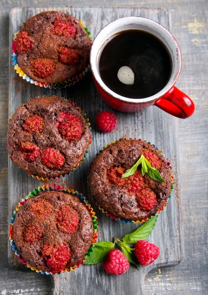 Prăjituri de zmeură cu ciocolată — Fotografie, imagine de stoc