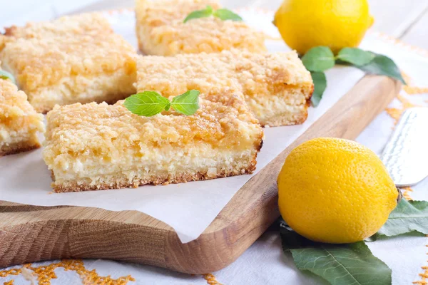 Citron tvarohový koláč tyče — Stock fotografie