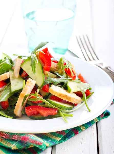 Salad with vinaigrette dressing — Stock Photo, Image