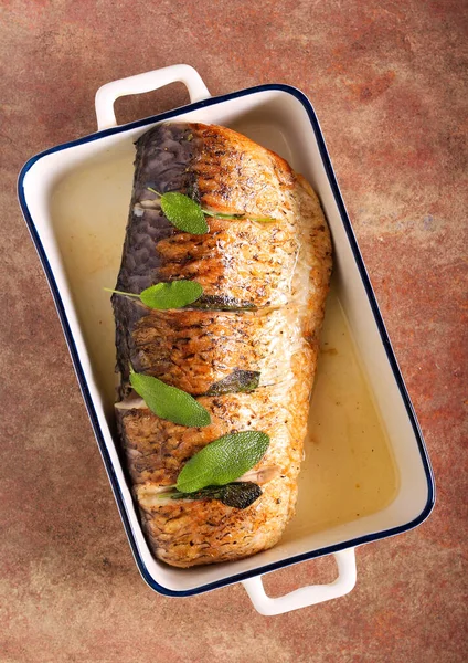 Sage Lemon Grass Carp Fish Tin — Stock Photo, Image