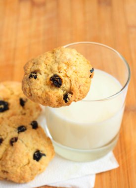 Kaya kekleri ve bir bardak süt.