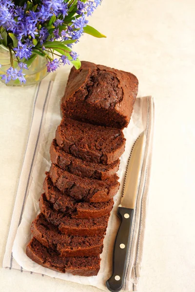 Torta Cioccolato Carote Affettata — Foto Stock