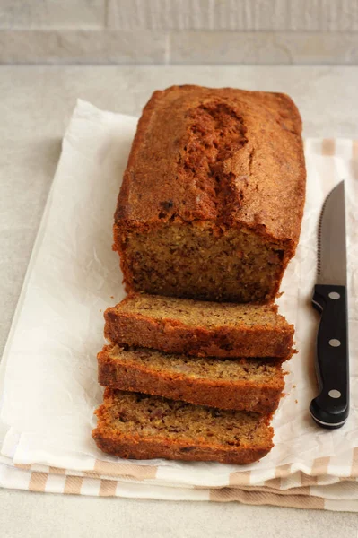 Zoetig Bananenbrood Gesneden — Stockfoto