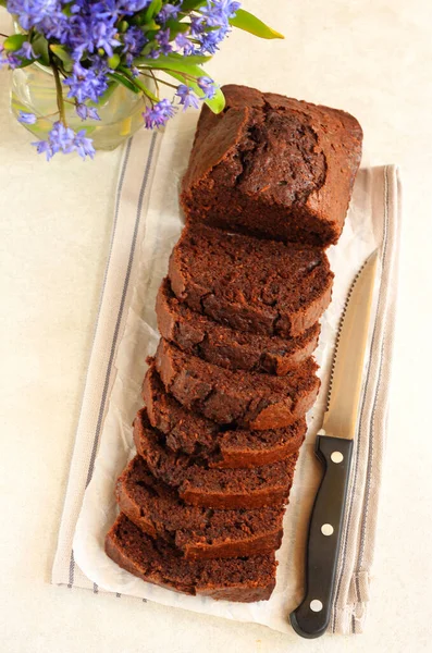 Chocolate Carrot Cake Sliced — Stock Photo, Image