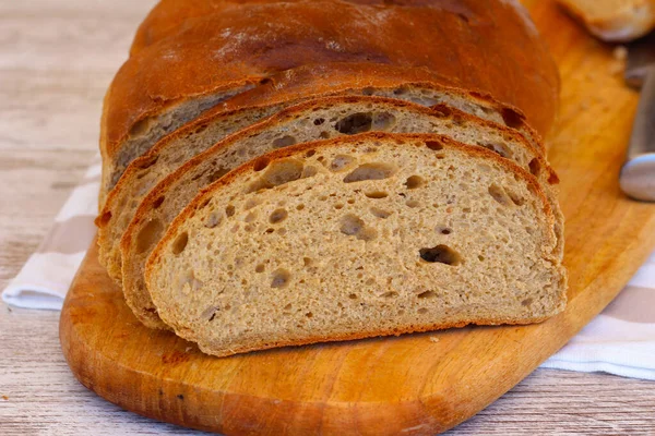 Homemade Rustic Mixed Rye Bread Sliced — Stock Photo, Image