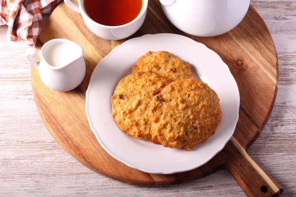 Muesli Cookies Served Tea — Stock Photo, Image