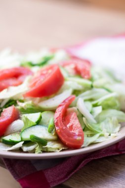 domates, lahana, salatalık salatası