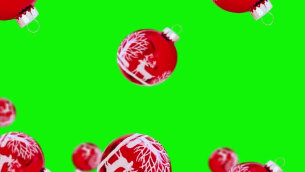 在孤立的背景下 在绿色屏幕上的不同直径的飞行黑巧克力曲奇 移动背景模式 动画背景 高品质的4K圣诞镜头 — 图库视频影像