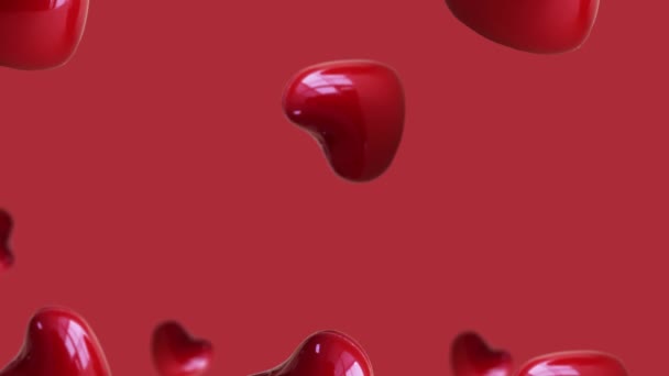 Minimal Motion Design Food Animation Red Heart Animated Wiggle Move — Stock Video