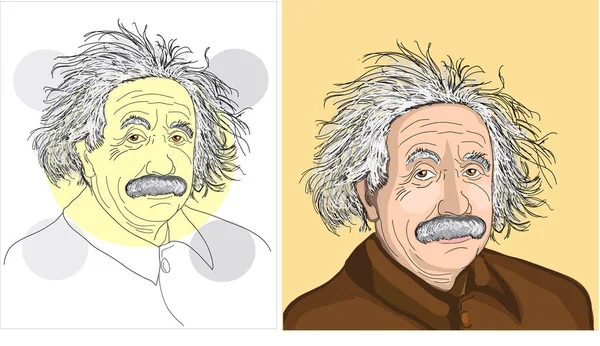 アルバート アインシュタイン 1879年 1955年漫画のベクトル図 — ストックベクタ