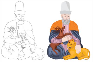 Yunus Emre  was a Turkish poet and Sufi mystic who greatly influenced Turkish culture clipart