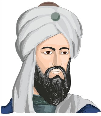 A vector illustration of Al-Khwarizmi Muslim ScholarAL harezmi- harezmi