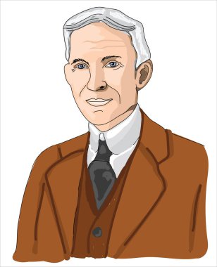 Henry Ford cartoon vector illustration clipart