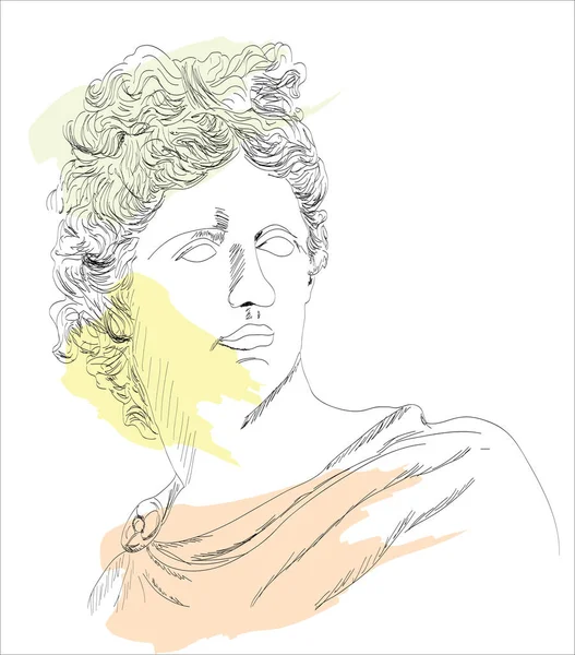 Apollo Vector Classical Antique Plaster Sculpture — стоковый вектор